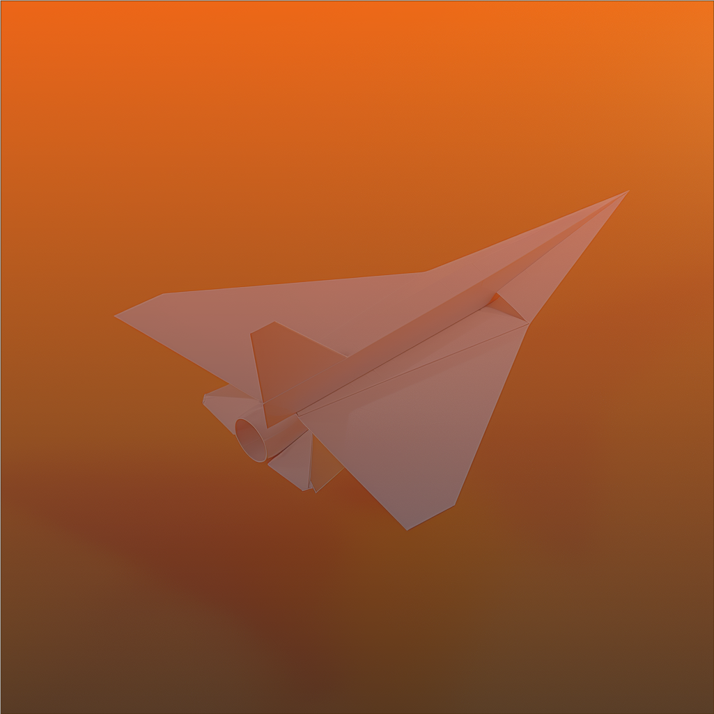 3D-rendered paper plane in motion symbolizing AI leadership experiments and personal growth project ideas, by Grayson Mylar. How to experiment with new ideas in AI.